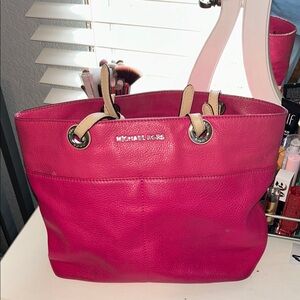 Michael Kors Fuchsia Leather Tote